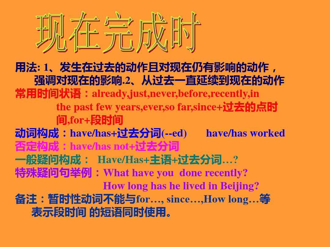 _现在完成时的概念用英语怎么说_语法现在完成时的用法