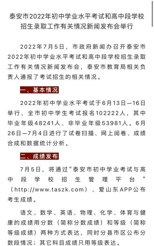 山东泰安中考成绩查询_泰安市2021初中学业考试成绩发布_泰安市高中段学校招生录取工作
