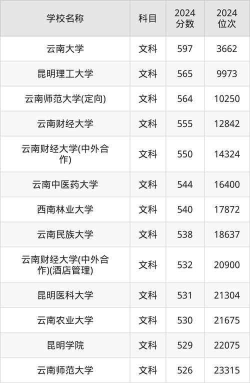 云南艺术学院分数线_云南一本大学排名2025_云南大学录取分数线2024