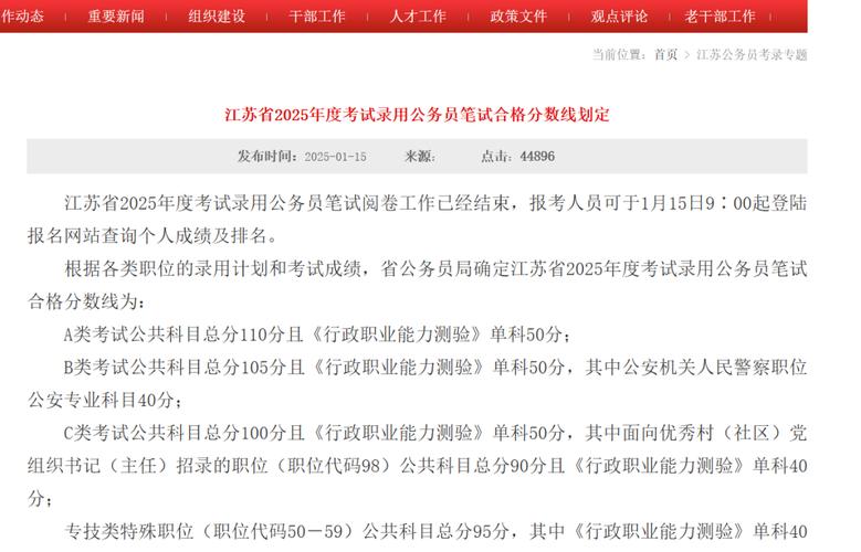 江苏省公务员考试成绩查询_2025江苏公务员考试成绩查询入口_2025江苏公务员考试成绩计算方法